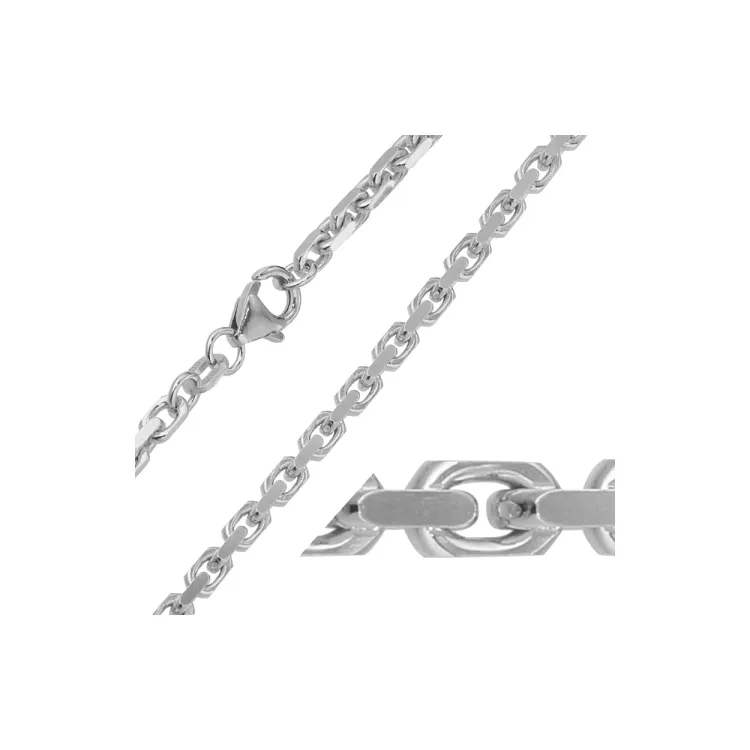 BNH Anker facet armbånd i 14 karat hvitt gull 21 cm x 3,4 mm