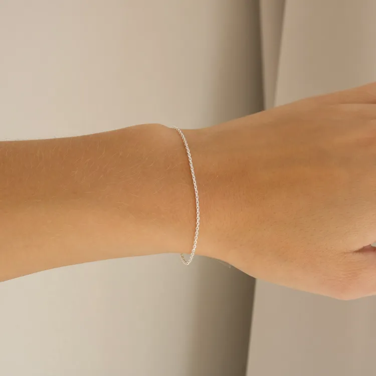 BNH Anker facet armbånd i sølv 21 cm x 1,3 mm