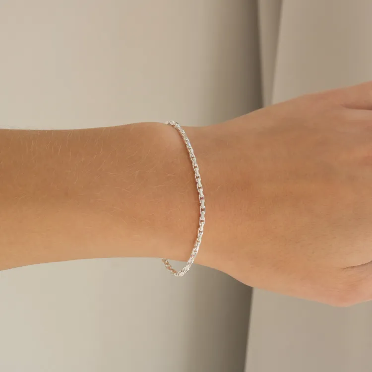 BNH Anker facet armbånd i sølv 17 cm x 2,1 mm