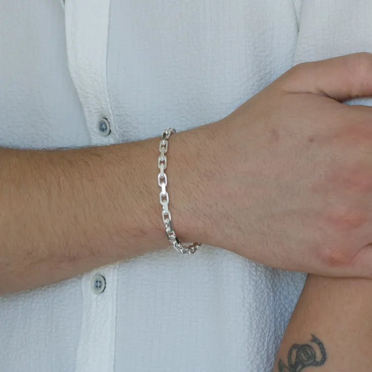 BNH Anker facet armbånd i sølv 17 cm x 4,5 mm