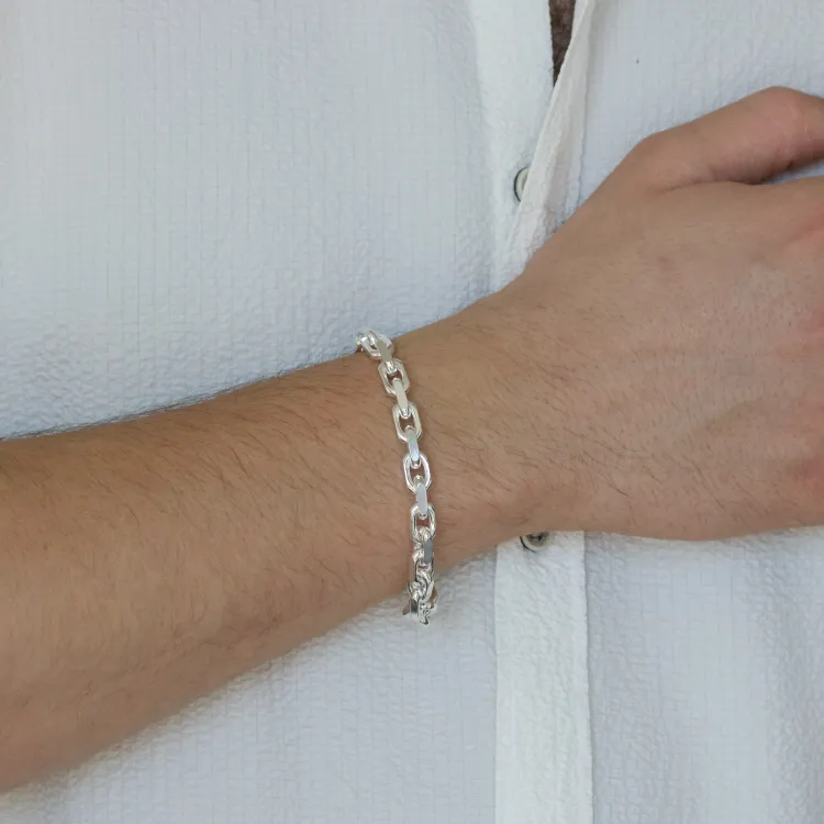BNH Anker facet armbånd i sølv 17 cm x 6,5 mm