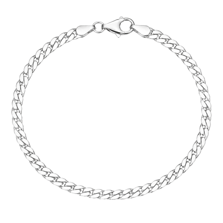 BNH panserarmbånd i sølv 17 cm x 4,0 mm