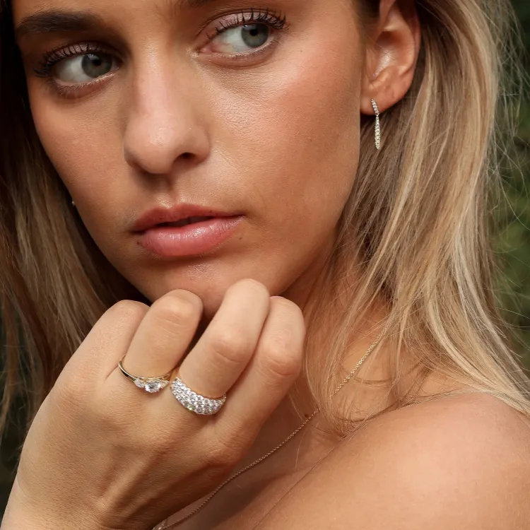 lab grown diamant ring i 9 karat gull 0,50 ct 0,20 ct