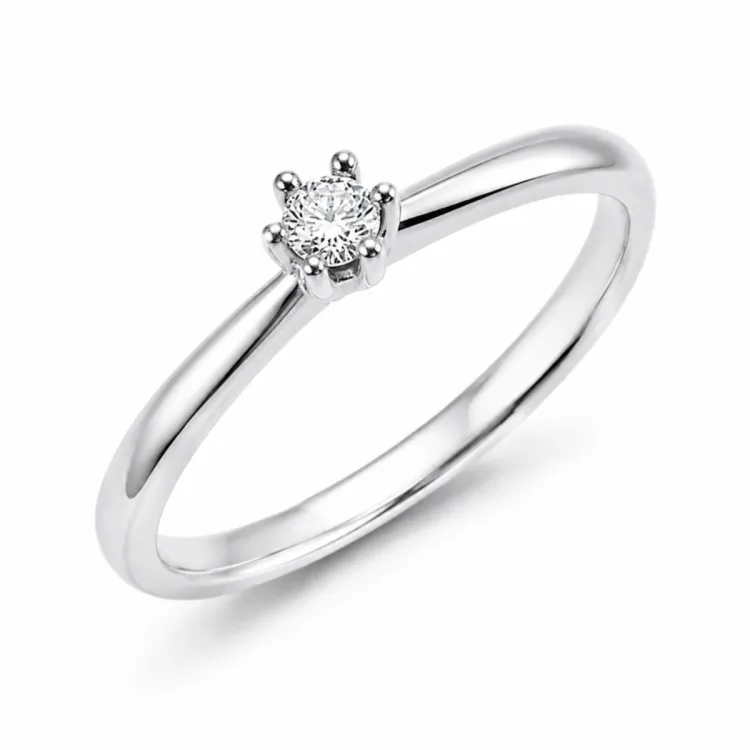 lab grown diamant solitairering i sølv