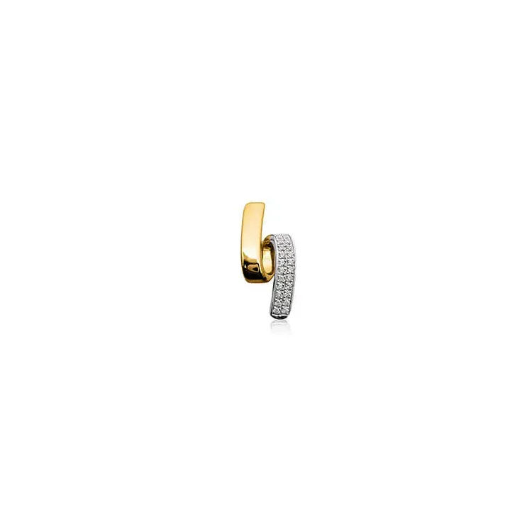 diamant anheng i 14 karat gull 0,11 ct