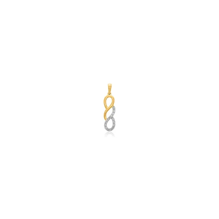 diamant anheng i 14 karat gull 0,10 ct