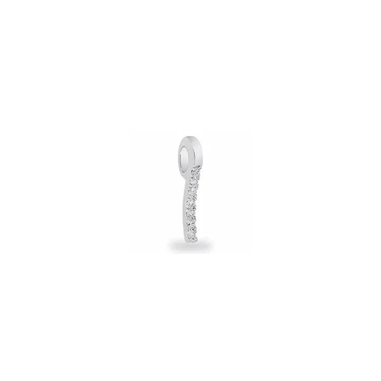diamantanheng i 14 karat hvitt gull 0,08 ct