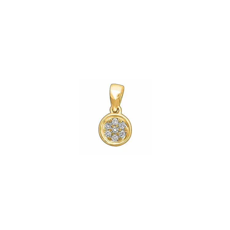 rundt diamantanheng i 14 karat gull 0,06 ct