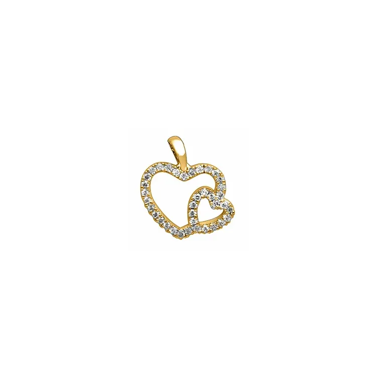 Hjerte diamantanheng i 14 karat gull 0,29 ct