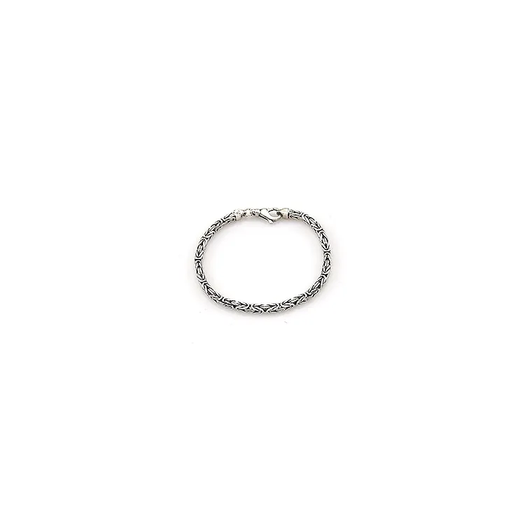 kongearmbånd i oksidert sterlingsølv 21 cm x 3,7 mm
