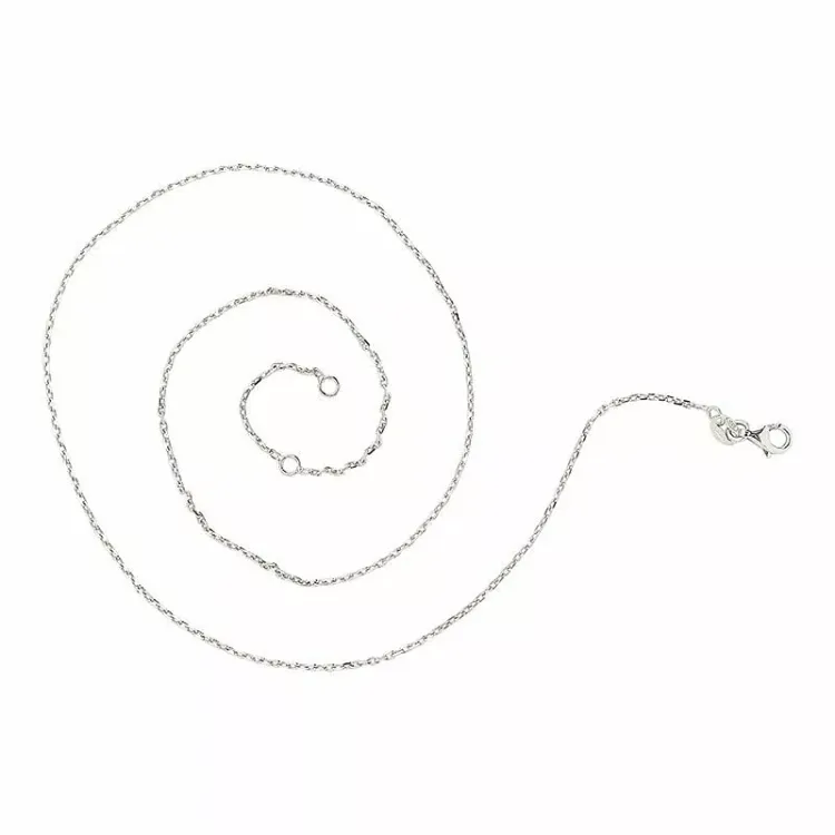 Ankerhalskjede i rodinert sølv 42 plus 3cm x 1,4 mm