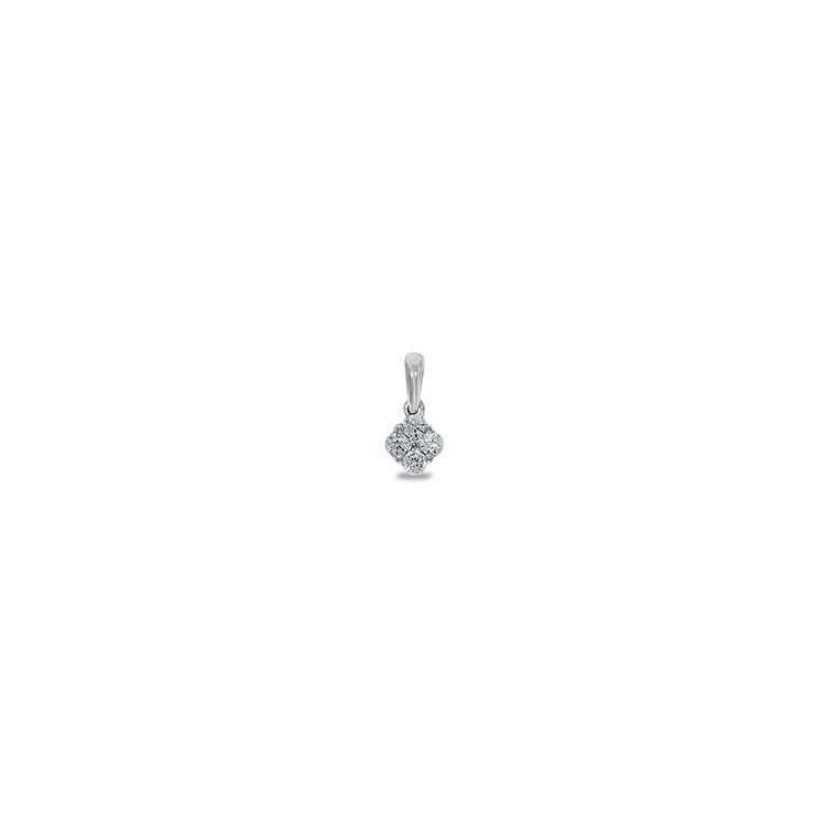 diamantanheng i 14 karat hvitt gull 0,15 ct