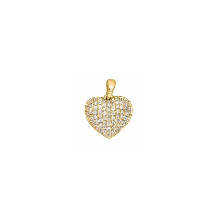Trendy hjerte diamantanheng i 14 karat gull 0,30 ct
