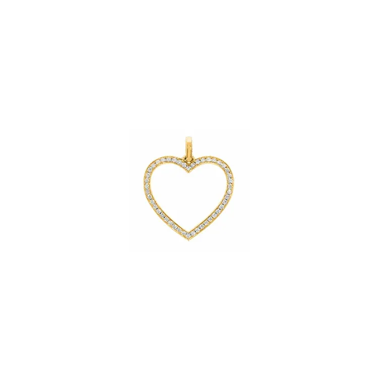 hjerte diamantanheng i 14 karat gull 0,23 ct