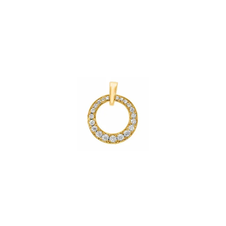 rundt diamantanheng i 14 karat gull 0,17 ct