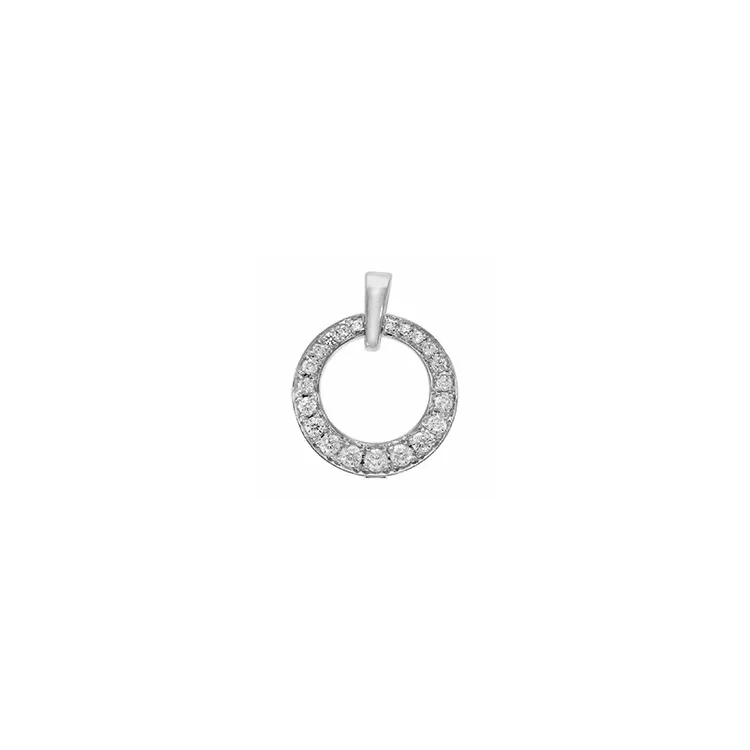 rundt diamantanheng i 14 karat hvitt gull 0,17 ct