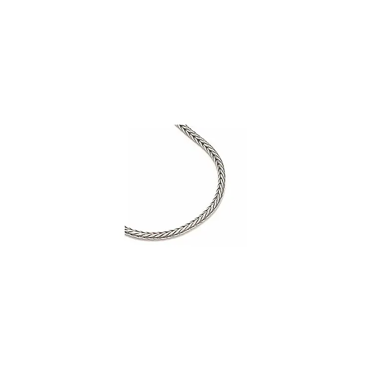 kort foxtailkjede i oksidert sterlingsølv 38 cm x 1,7 mm