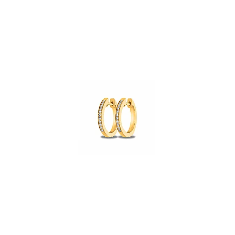 11 mm diamant creol i 14 karat gull med diamant