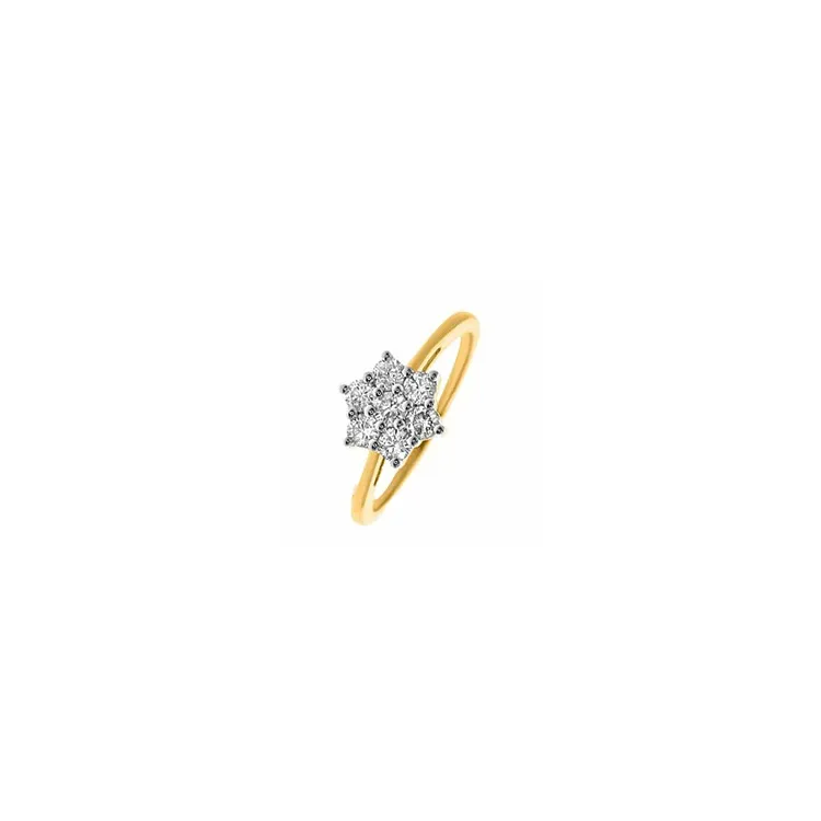 Stjerne diamant gull ring i 14 karat gull 0,36 ct