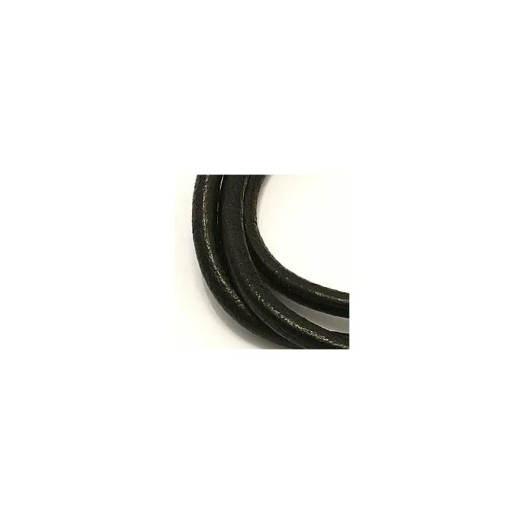 svart lær CARI armbånd i svart lær med stållås  x 4,0 mm