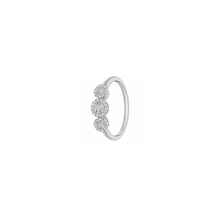 rund diamant hvittgulls ring i 14 karat hvitt gull 0,15 ct