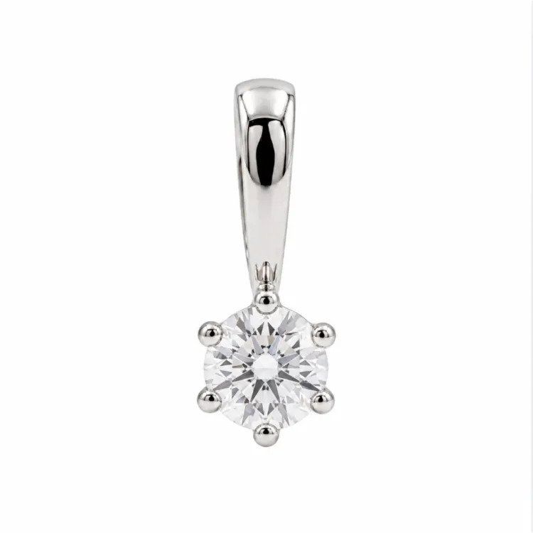 0,10 ct lab grown diamant solitaireanheng i sølv