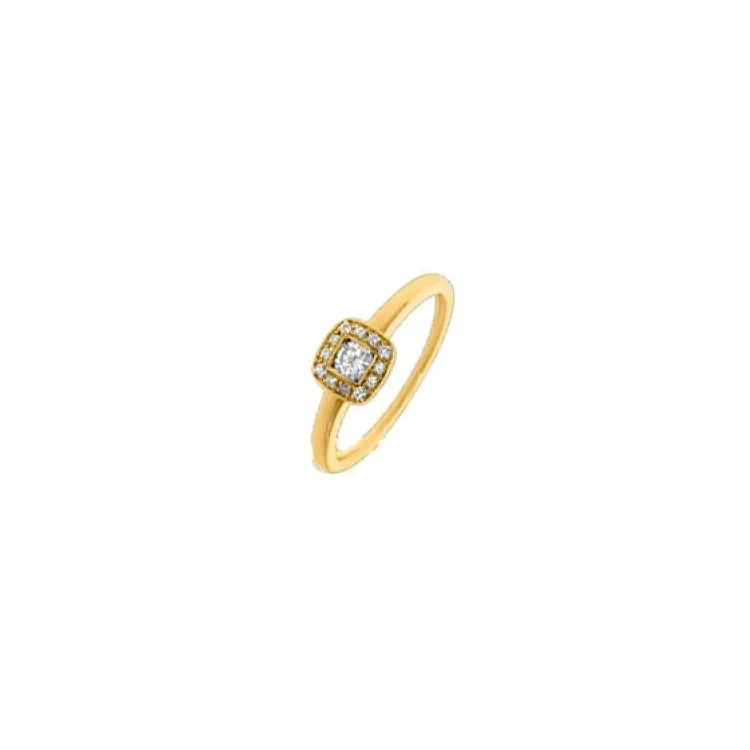 blå diamant gull ring i 14 karat gull 0,17 ct