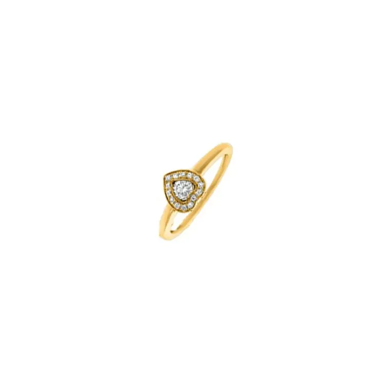 hjerte gullring i 14 karat gull 0,18 ct