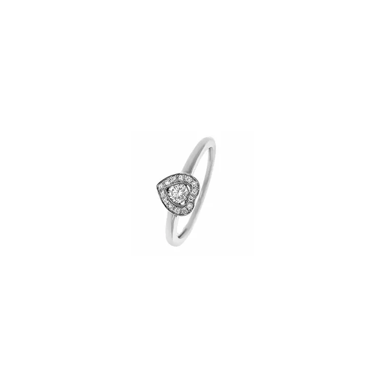 Hjerte diamant ring i 14 karat hvitt gull 0,18 ct