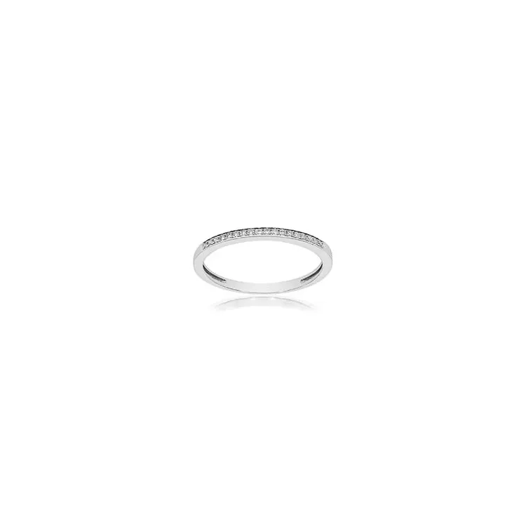 Smal diamant hvittgullsring i 14 karat hvitt gull 0,07 ct