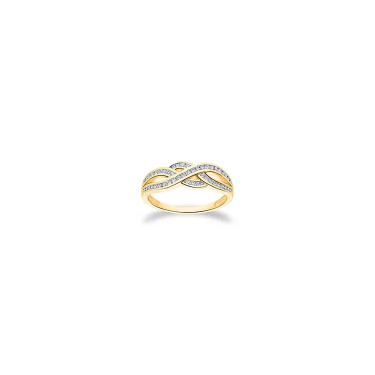 Stor diamant gullring i 14 karat gull 0,30 ct