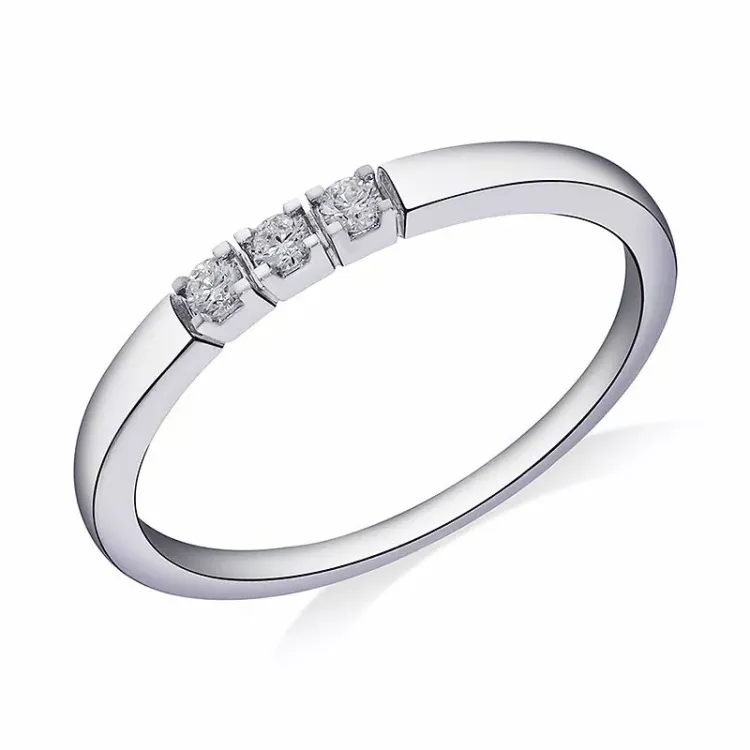 Diamant hvittgulls alliansering i 14 karat hvitt gull 0,09 ct
