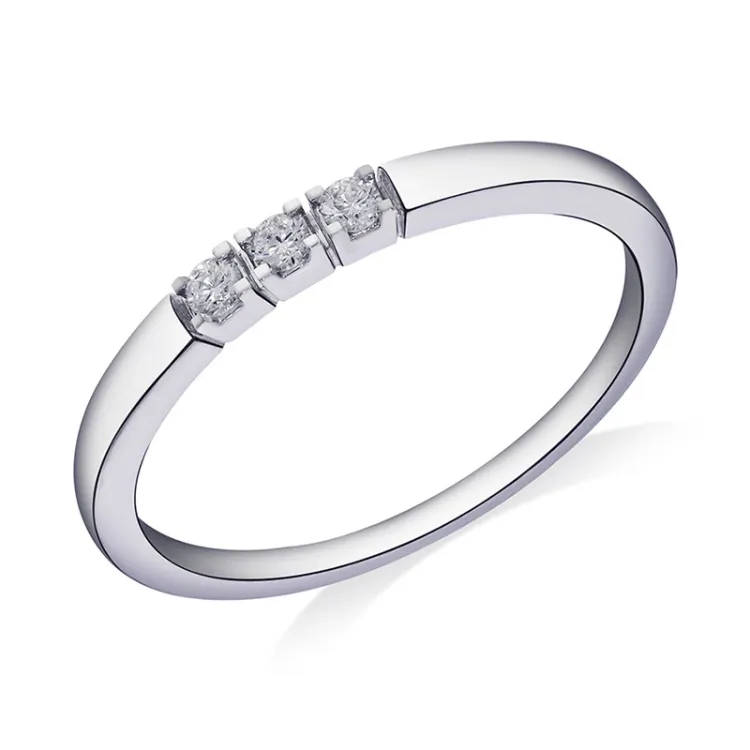 kolleksjonsprøve diamant hvittgulls alliansering i 14 karat hvitt gull 0,09 ct