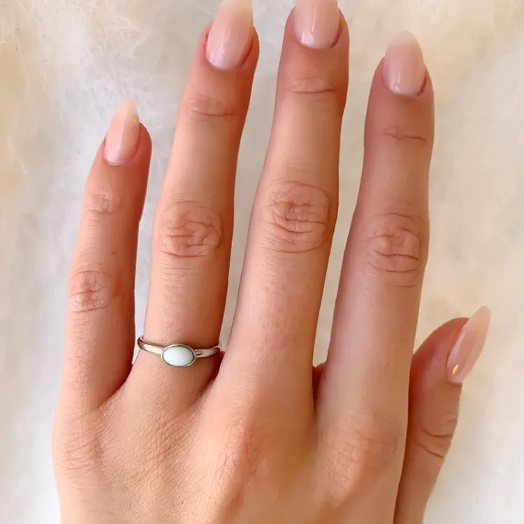 Oval ring i sølv