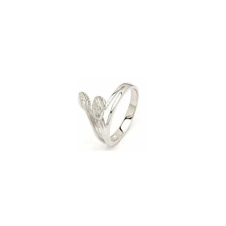 Blad ring i sølv
