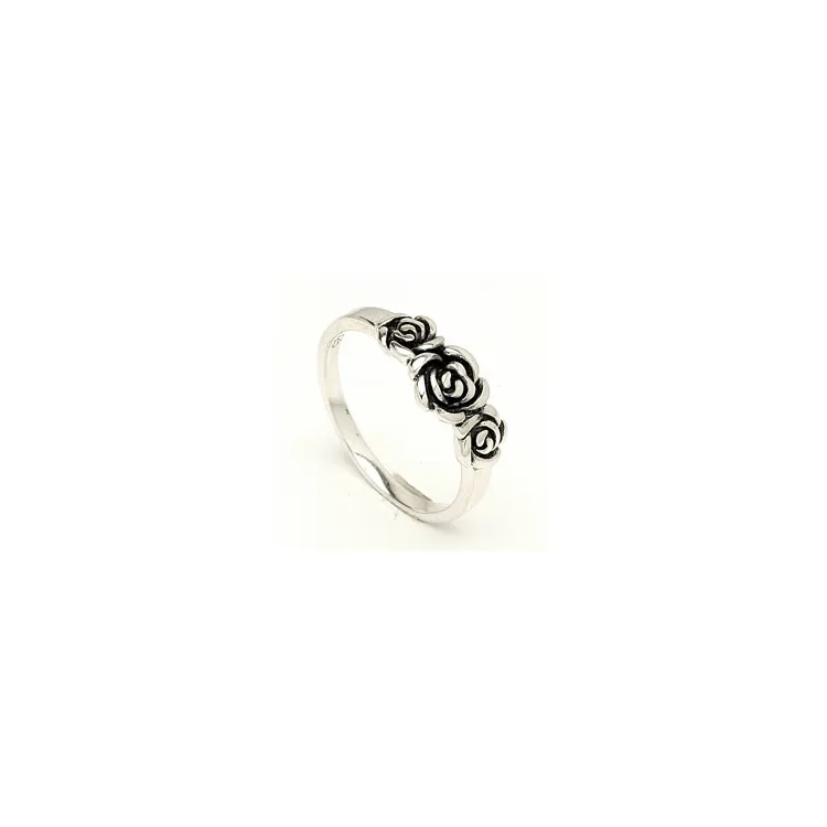Rose ring i oksidert sterlingsølv