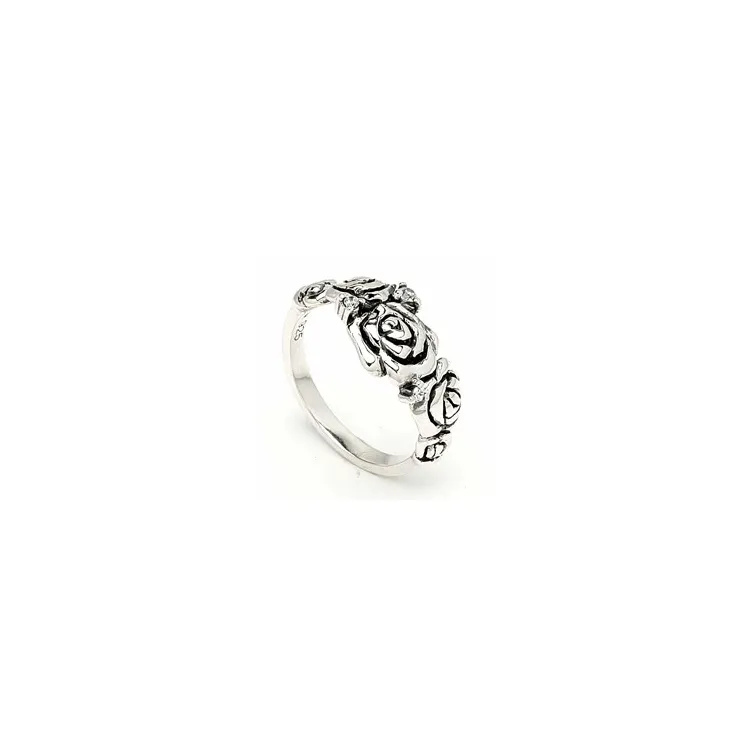 Rose ring i oksidert sterlingsølv