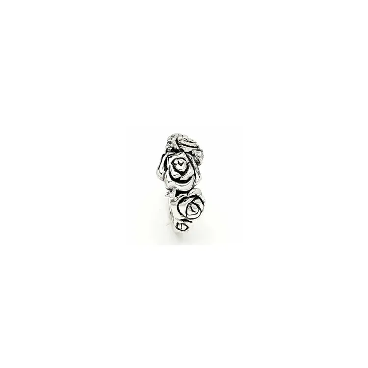 Rose ring i oksidert sterlingsølv