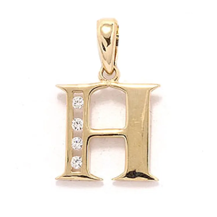 bokstav h anheng i 8 karat