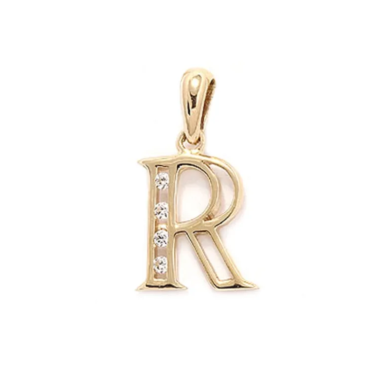 bokstav r anheng i 8 karat