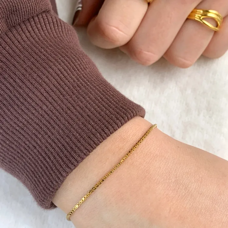 Veneziaarmbånd i forgylt sølv  x 1,3 mm