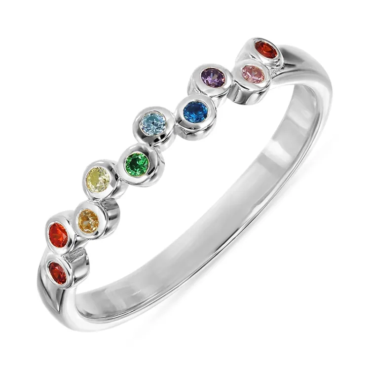 multifarget zirkon ring i sølv - Bubbly Twist