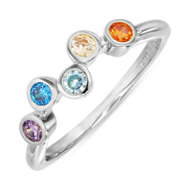 multifarget zirkon ring i sølv - Bubbly Twist