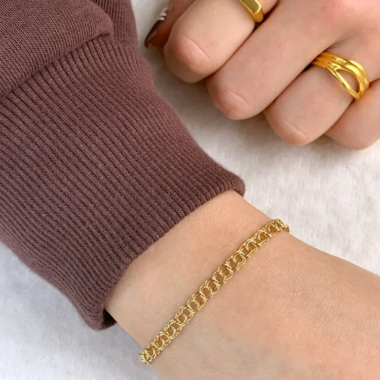 Ekte armbånd i forgylt sølv x 3,8 mm
