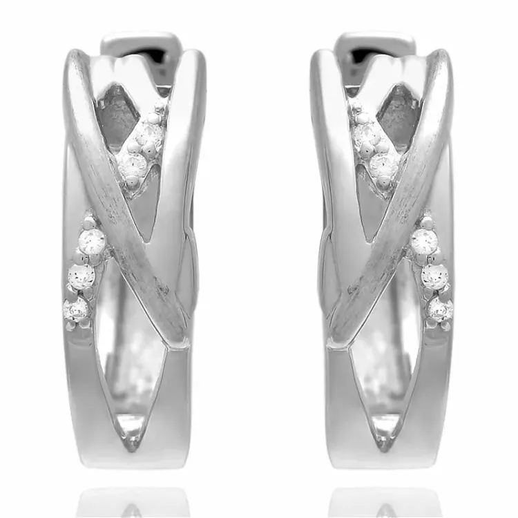 16,5 mm zirkon creol i sølv