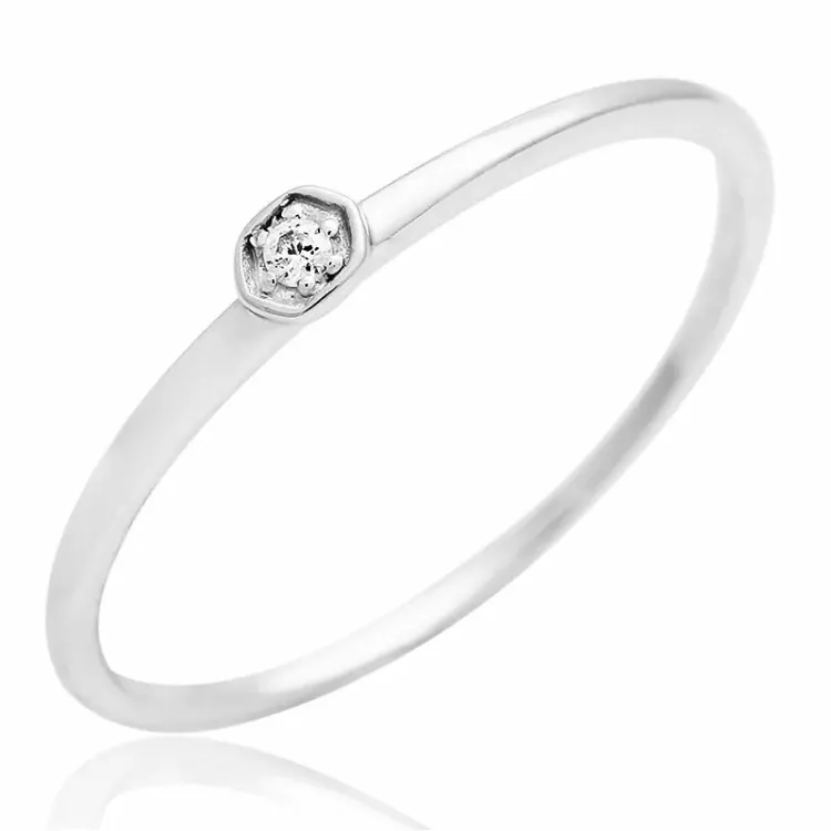 zirkon ring i sølv