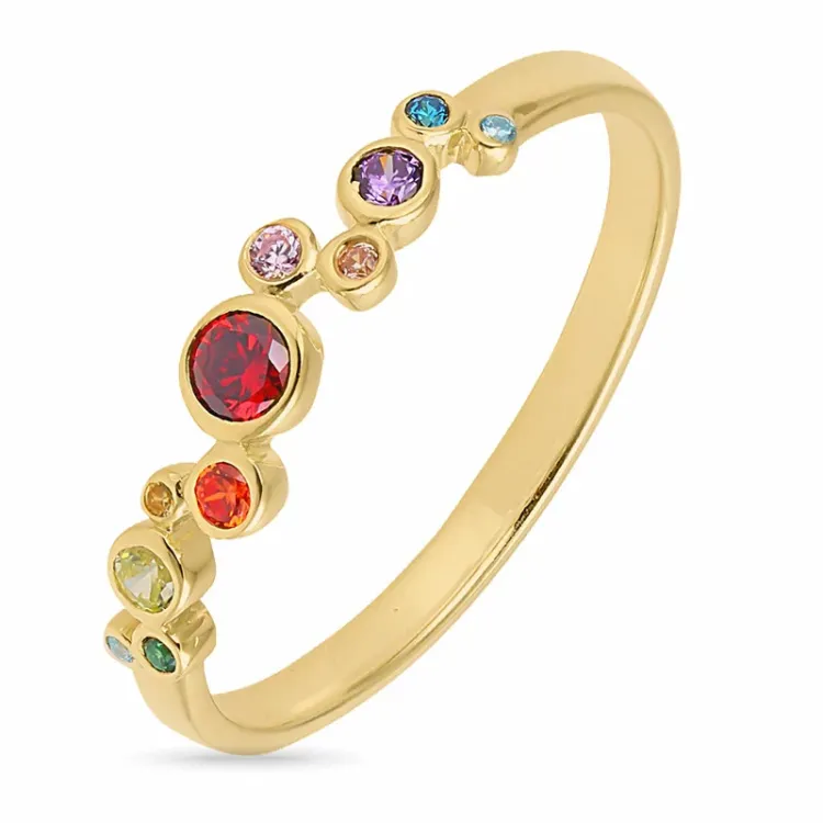 multifarget ring i forgylt sølv - Bubbly Twist
