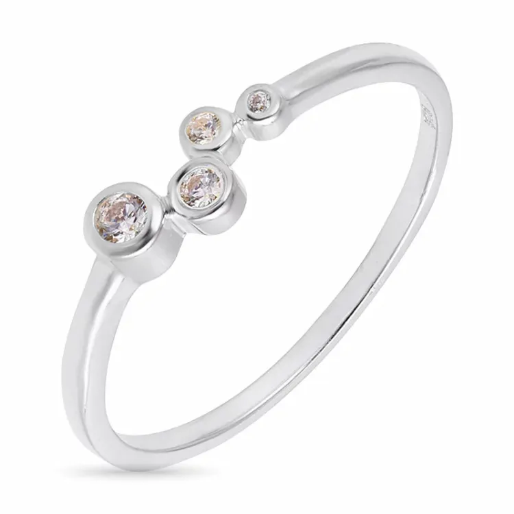 zirkon ring i sølv - Bubbly Sparkle