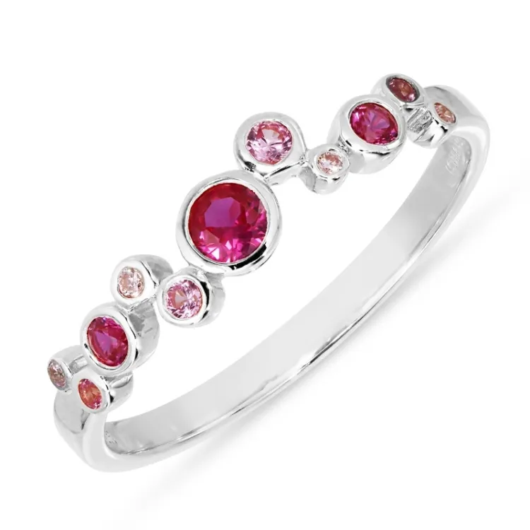 rosa zirkon ring i sølv - Bubbly Twist