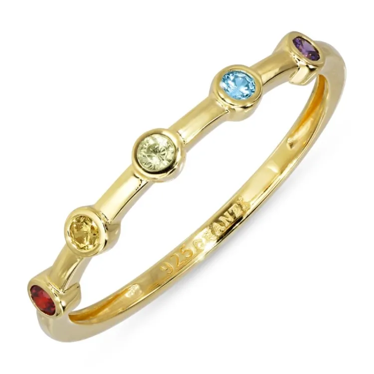 multifarget zirkon ring i forgylt sølv - Bubbly Twist